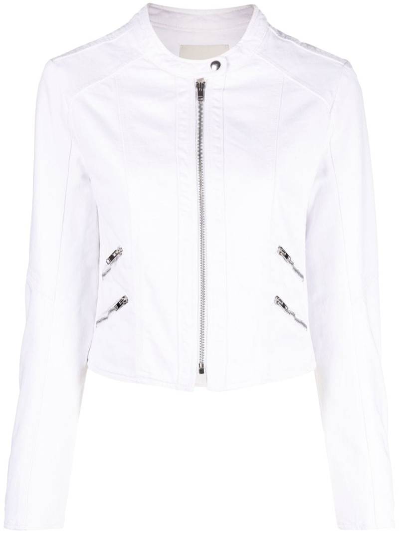 ISABEL MARANT Leys band-collar denim jacket - White von ISABEL MARANT