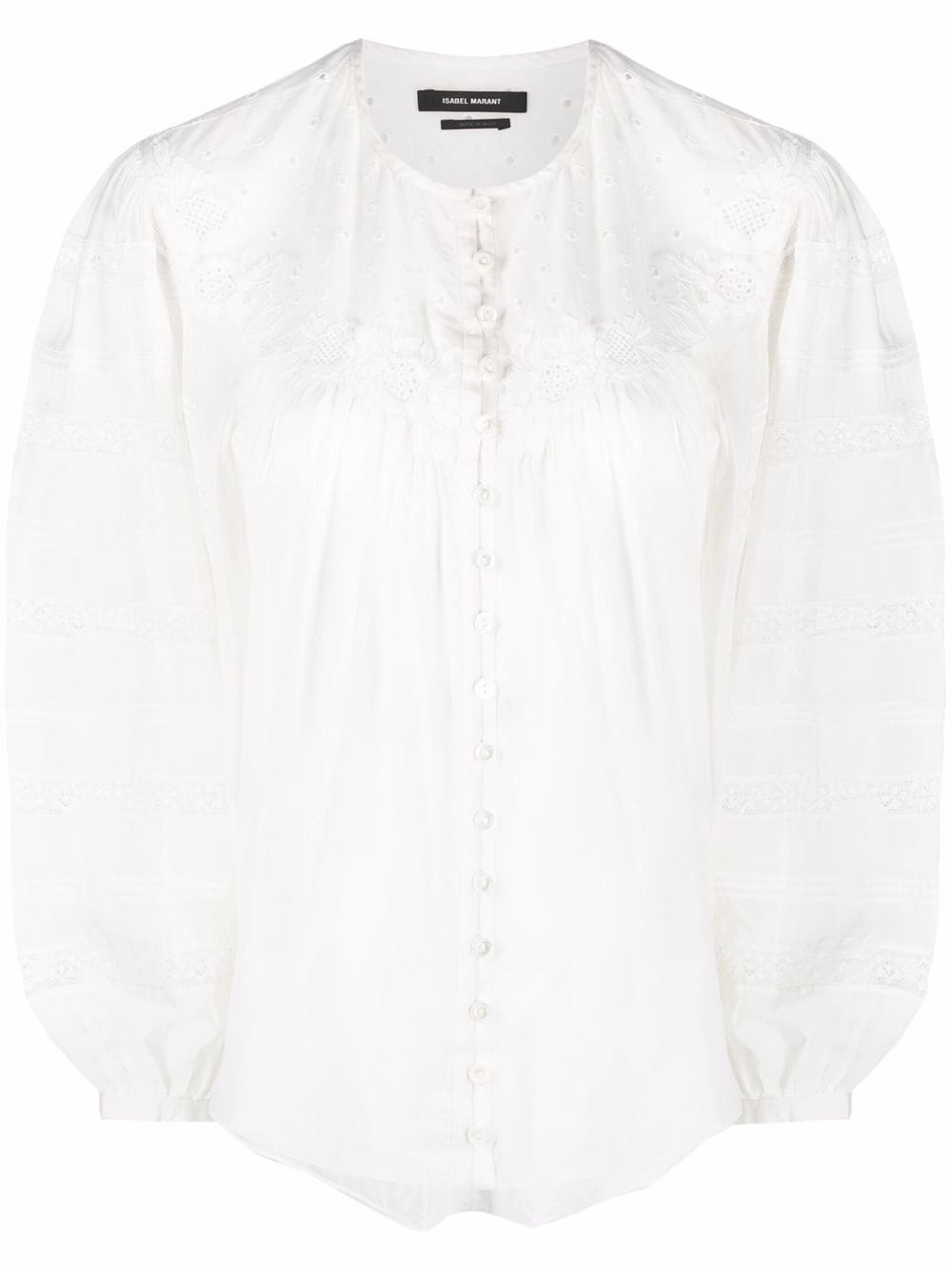 ISABEL MARANT band-collar long-sleeve blouse - White von ISABEL MARANT