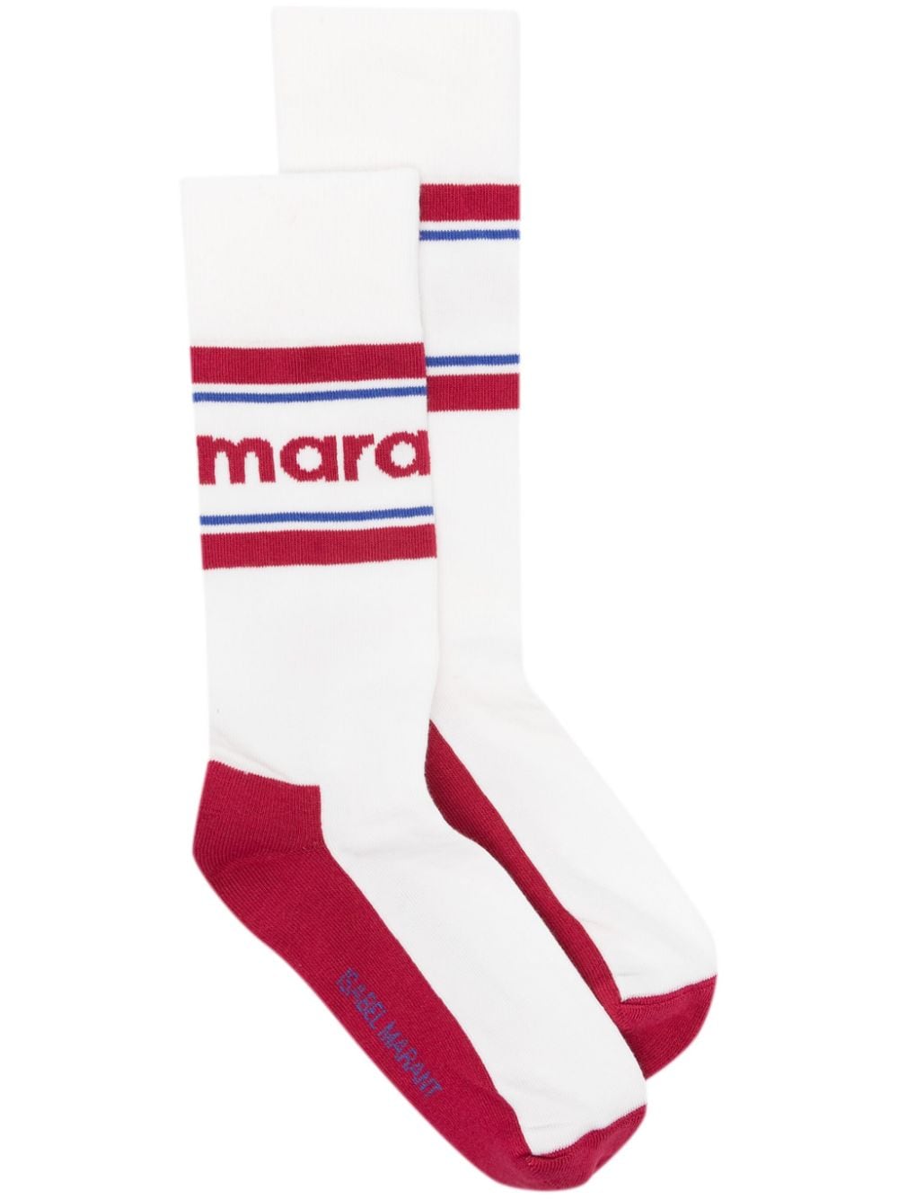 ISABEL MARANT colourblock fine-ribbed socks - White von ISABEL MARANT