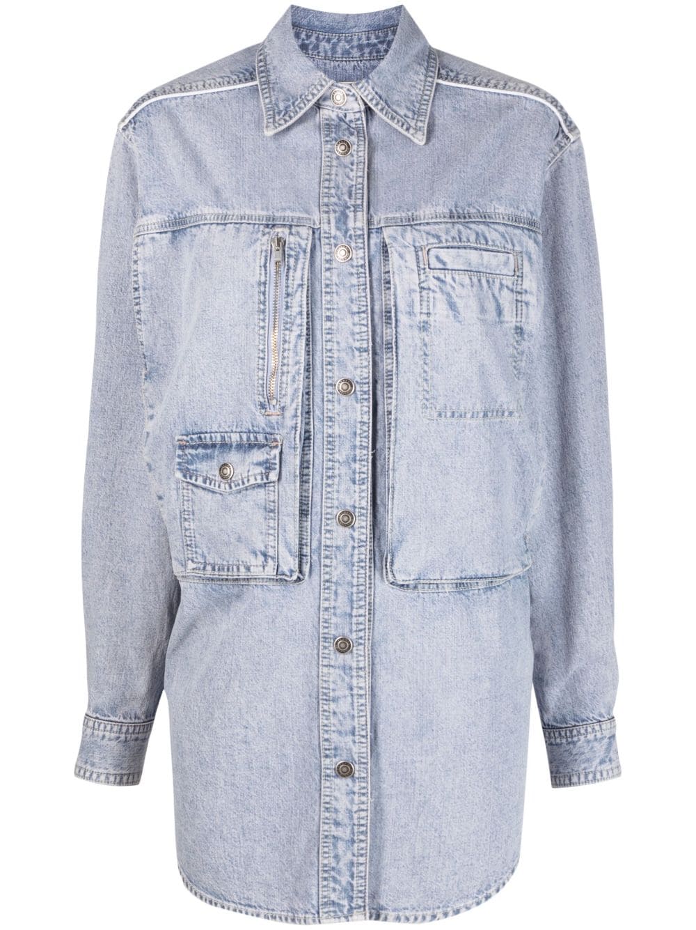 ISABEL MARANT cotton-hemp blend chambray shirt jacket - Blue von ISABEL MARANT