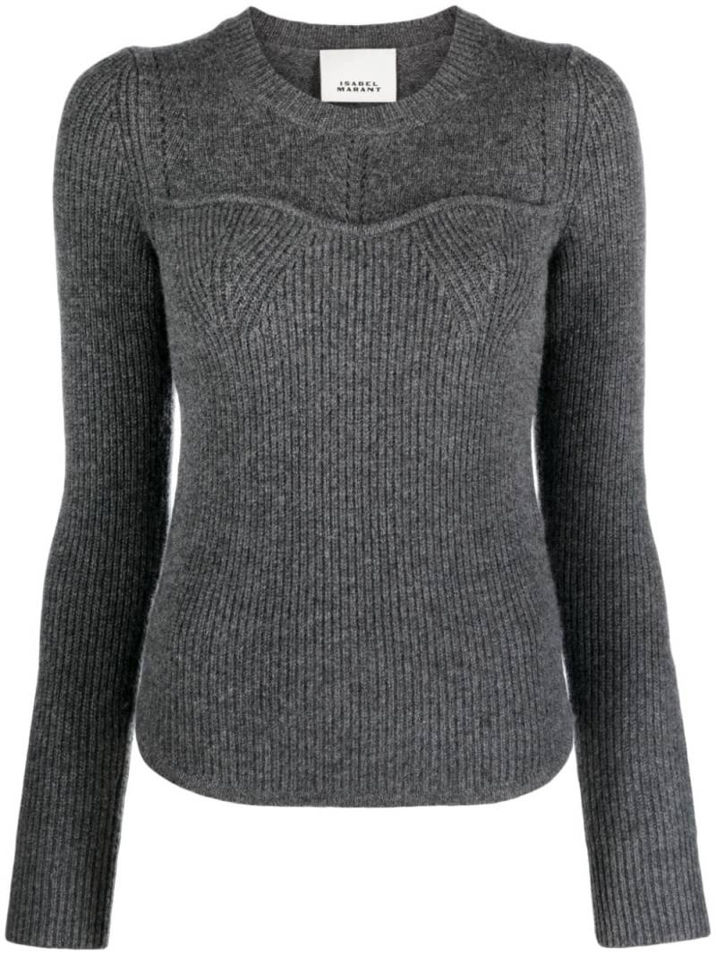 ISABEL MARANT crew-neck ribbed jumper - Grey von ISABEL MARANT