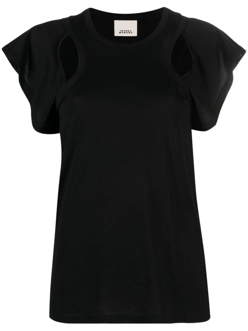 ISABEL MARANT cut-out cotton T-shirt - Black von ISABEL MARANT
