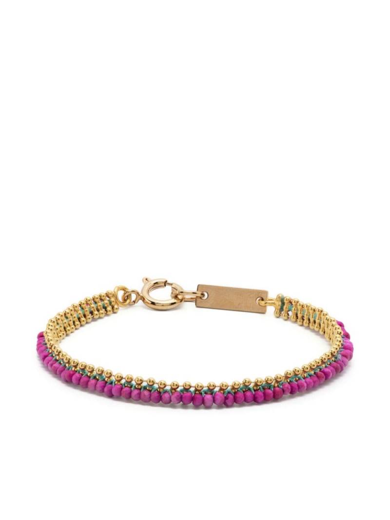 ISABEL MARANT engraved-logo beaded bracelet - Pink von ISABEL MARANT