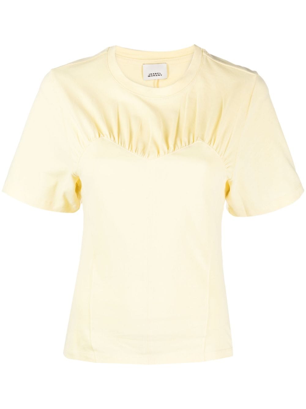 ISABEL MARANT gathered-detail organic cotton T-shirt - Yellow von ISABEL MARANT