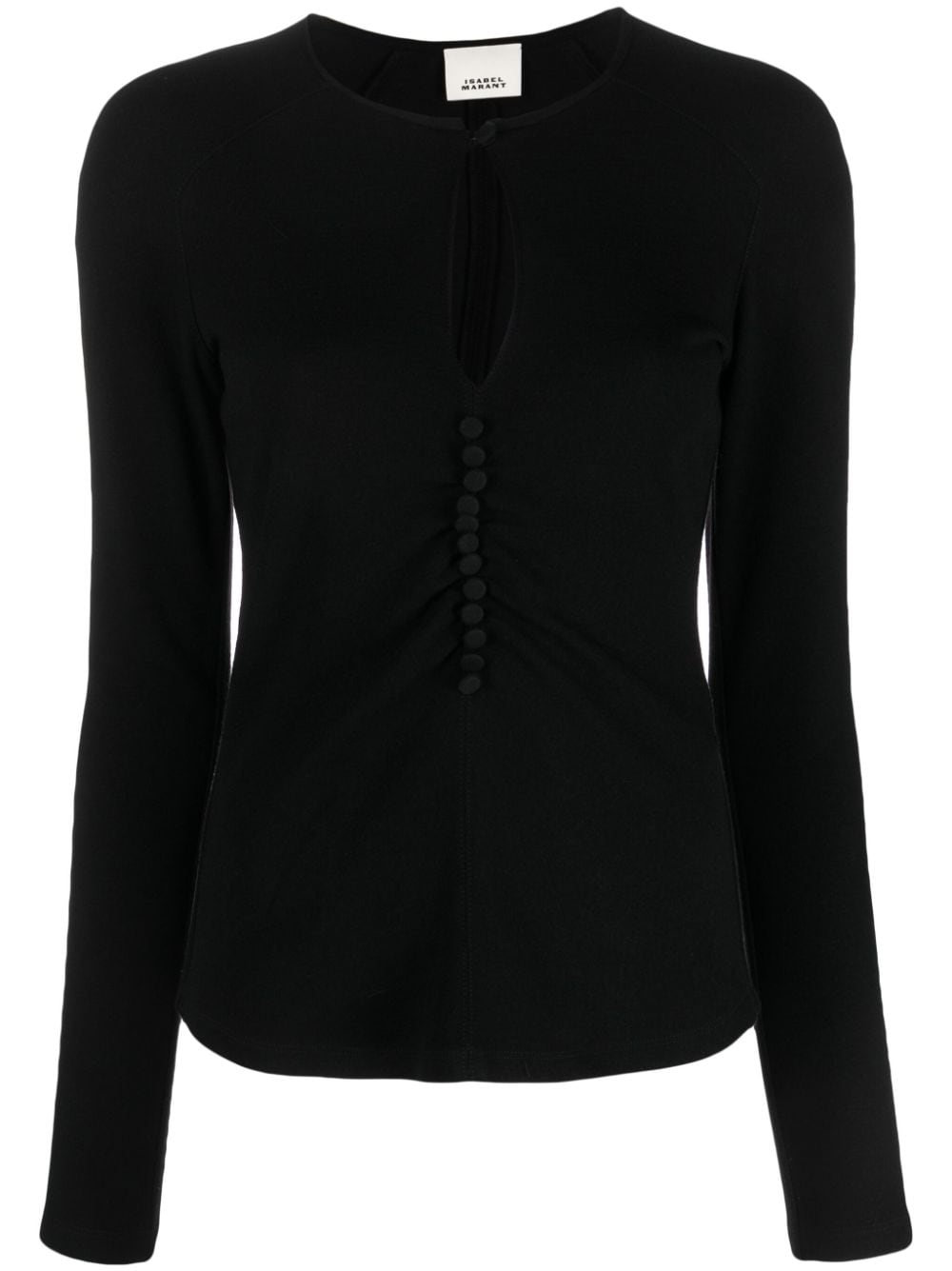 ISABEL MARANT keyhole-neck long-sleeve blouse - Black von ISABEL MARANT