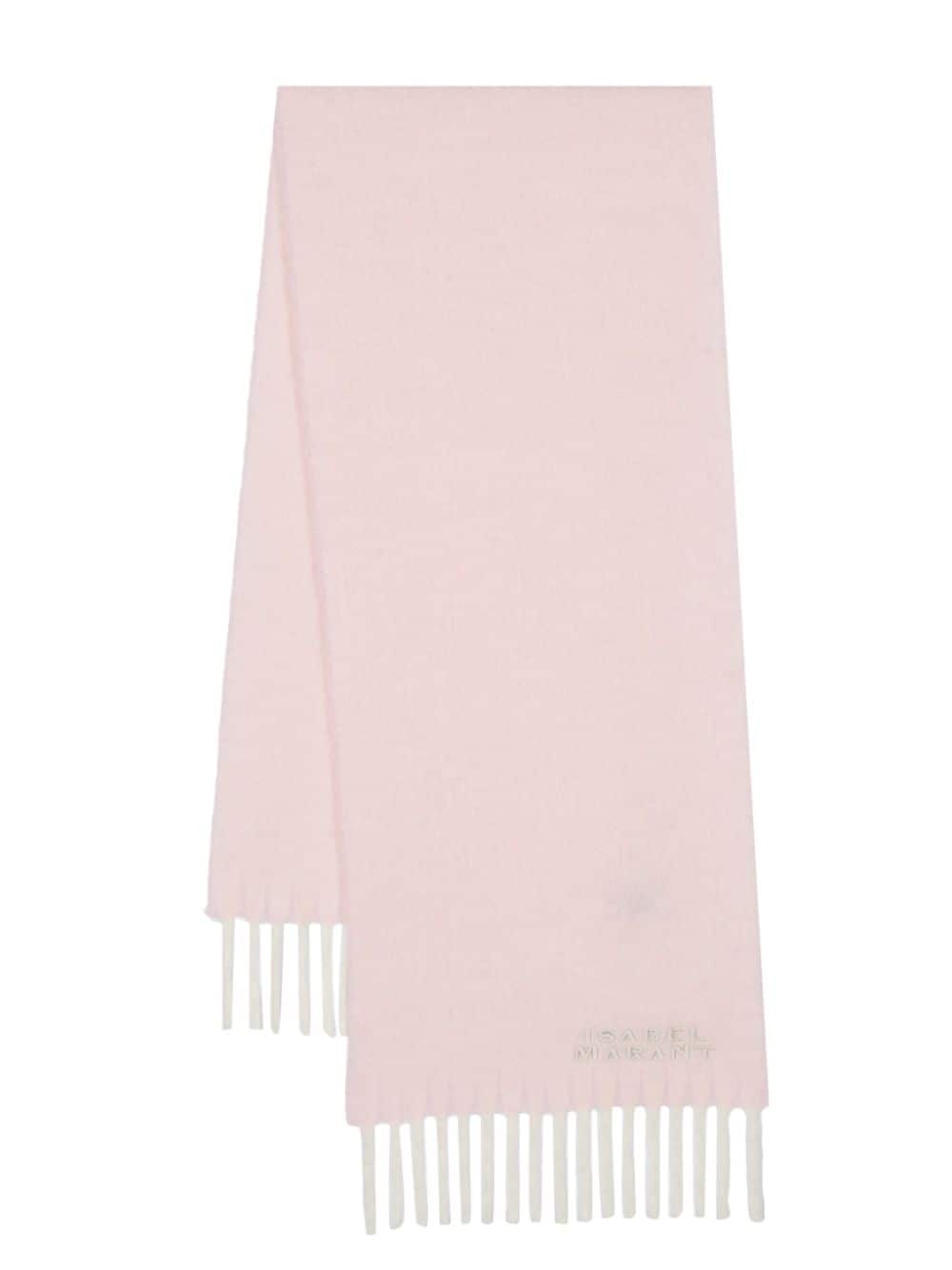ISABEL MARANT logo-embroidered brushed scarf - Pink von ISABEL MARANT