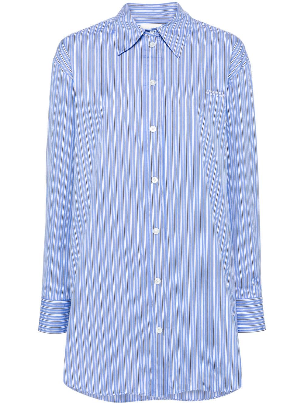 ISABEL MARANT logo-embroidered striped shirt - Blue von ISABEL MARANT