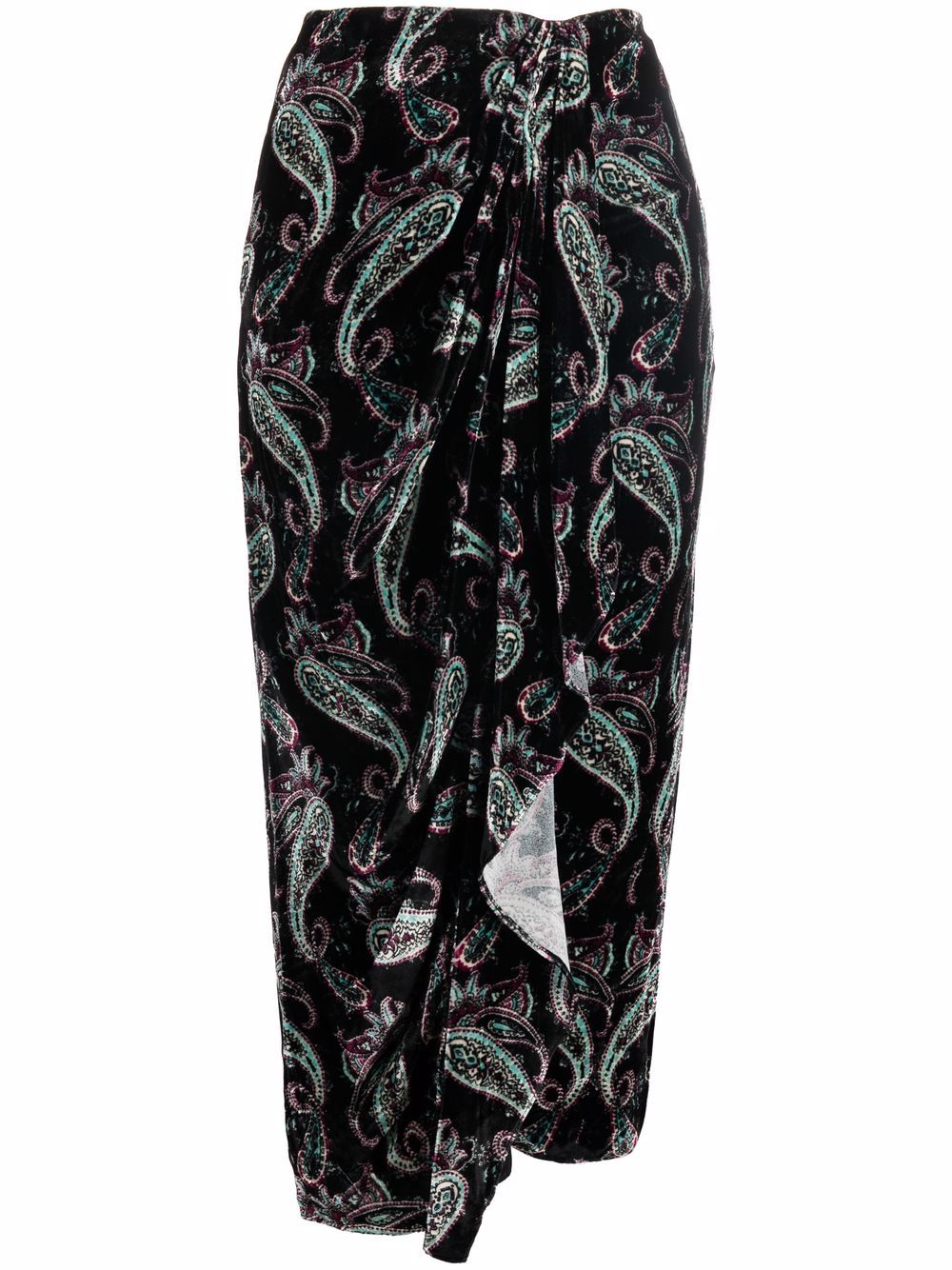 ISABEL MARANT paisley print draped skirt - Black von ISABEL MARANT