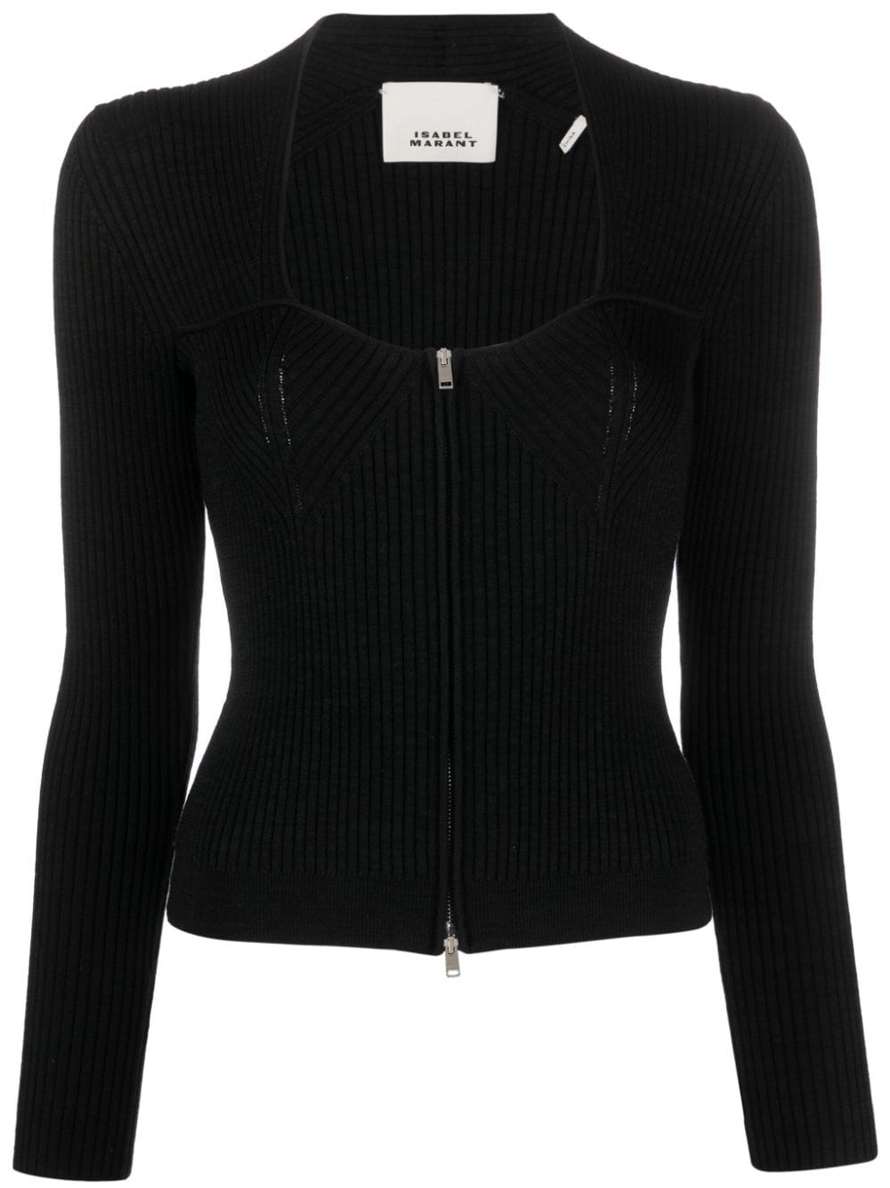 ISABEL MARANT ribbed-knit scoop-neck cardigan - Black von ISABEL MARANT