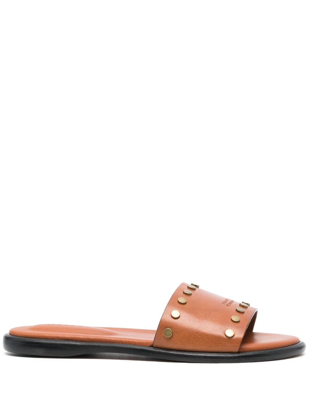 ISABEL MARANT stud-embellished leather slides - Brown von ISABEL MARANT