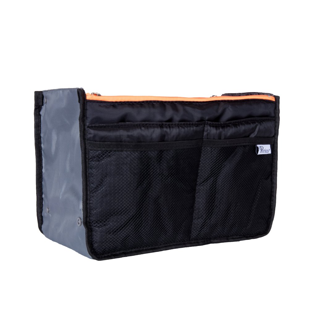 Bag in Bag - Black Neon Orange Zipper Grösse S von ISDA