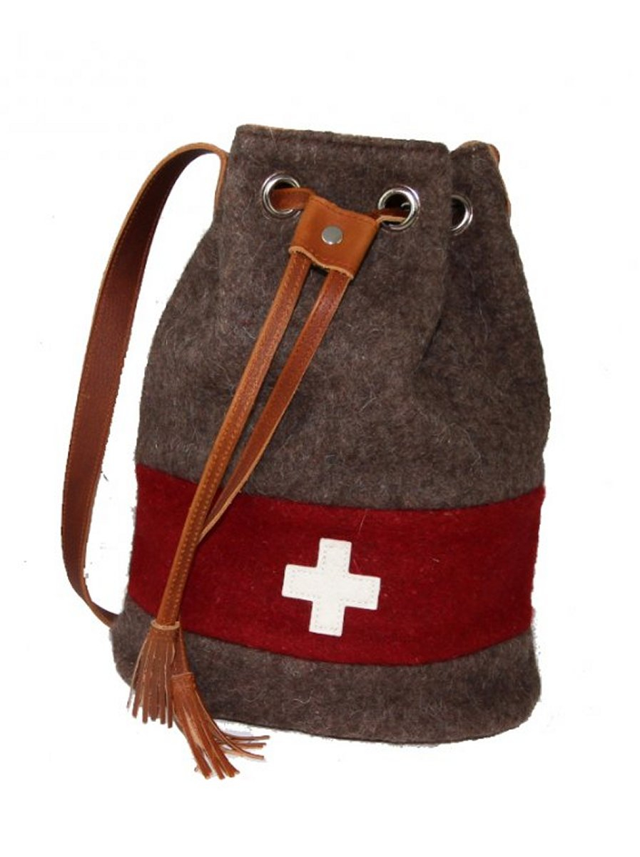 Beuteltasche mit CH-Kreuz - Army Recycling von ISDA