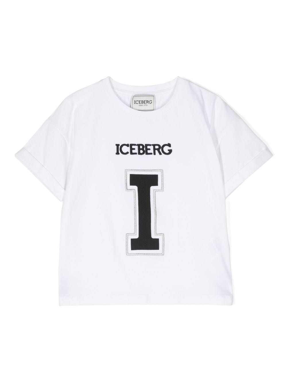 Iceberg Kids logo-embroidered crew-neck T-shirt - White von Iceberg Kids