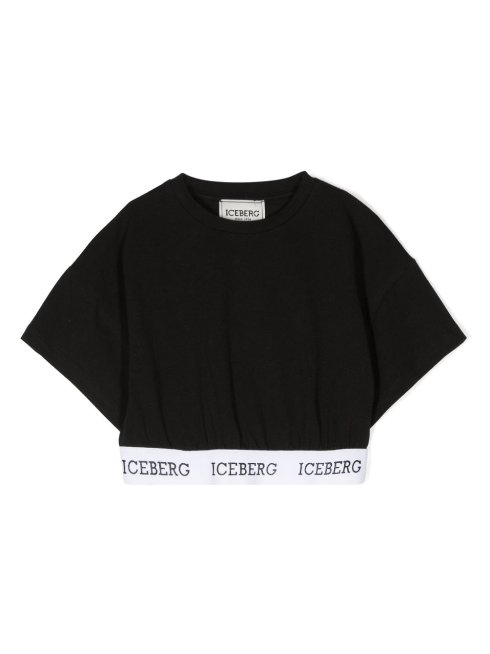 Iceberg Kids logo-print cropped T-shirt - Black von Iceberg Kids