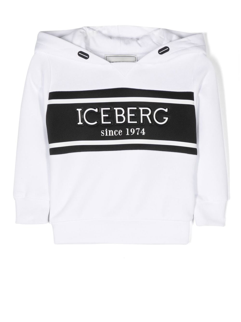 Iceberg Kids logo-tape jersey hoodie - White von Iceberg Kids