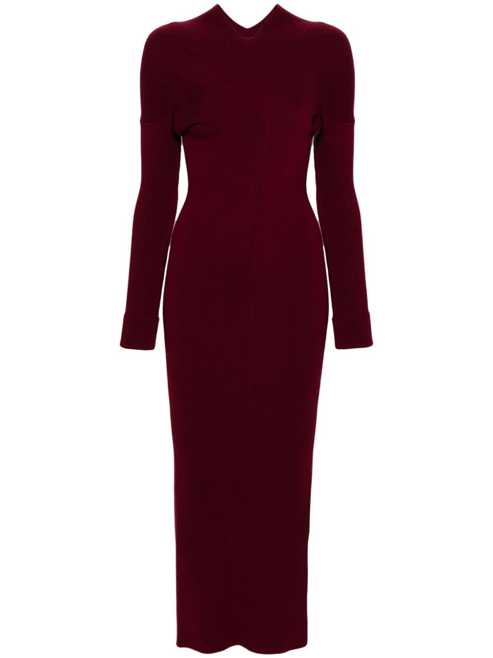 Iceberg asymmetric-neck ribbed dress - Red von Iceberg