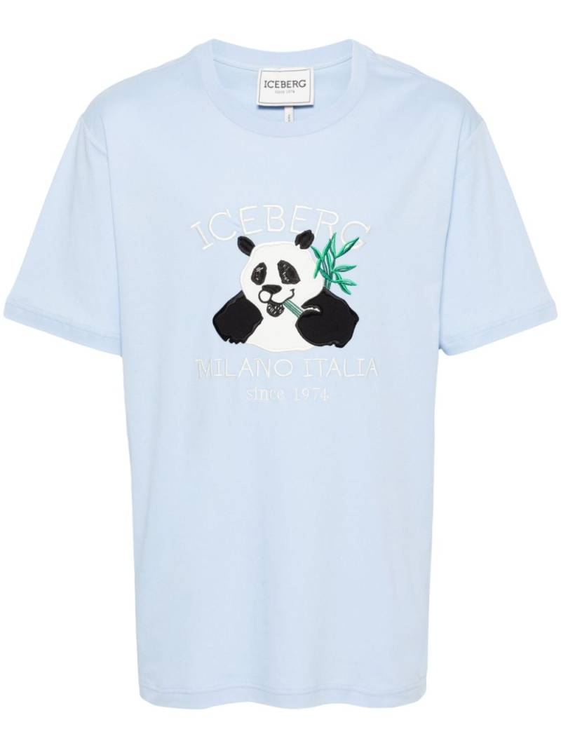 Iceberg embroidered-logo cotton T-shirt - Blue von Iceberg