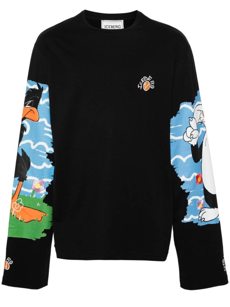 Iceberg graphic-print crew-neck sweatshirt - Black von Iceberg
