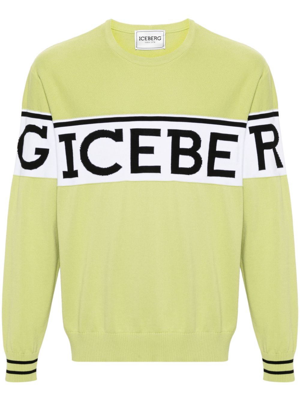 Iceberg jacquard-logo cotton sweatshirt - Green von Iceberg