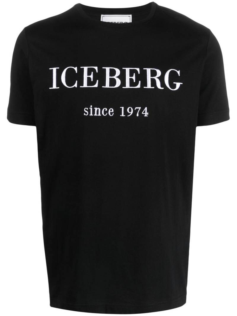 Iceberg logo-embroidered cotton T-shirt - Black von Iceberg