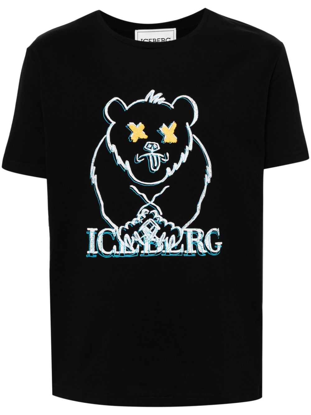 Iceberg logo-print cotton T-shirt - Black von Iceberg