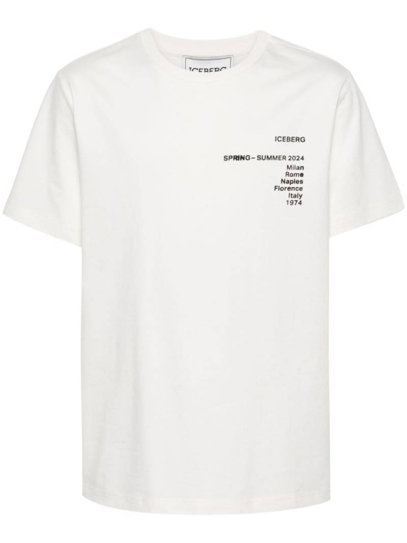 Iceberg logo-print cotton T-shirt - Neutrals von Iceberg