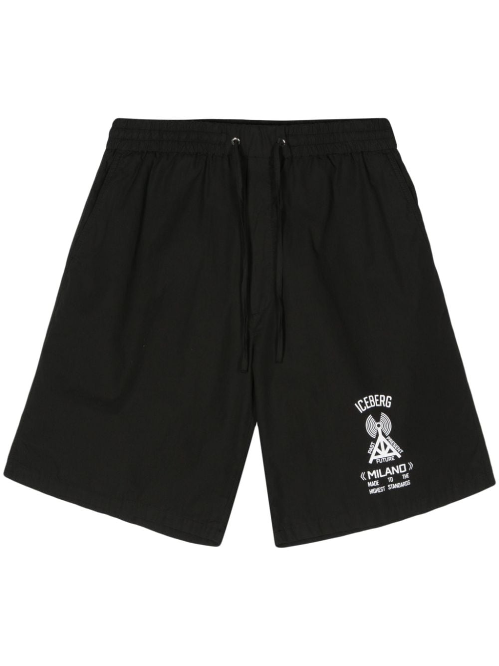 Iceberg logo-print track shorts - Black von Iceberg