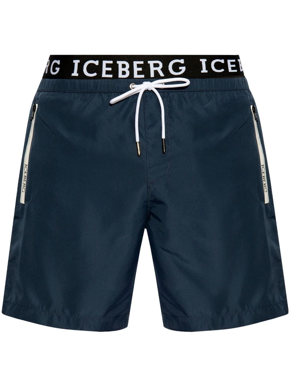 Iceberg logo-waistband swim shorts - Blue von Iceberg