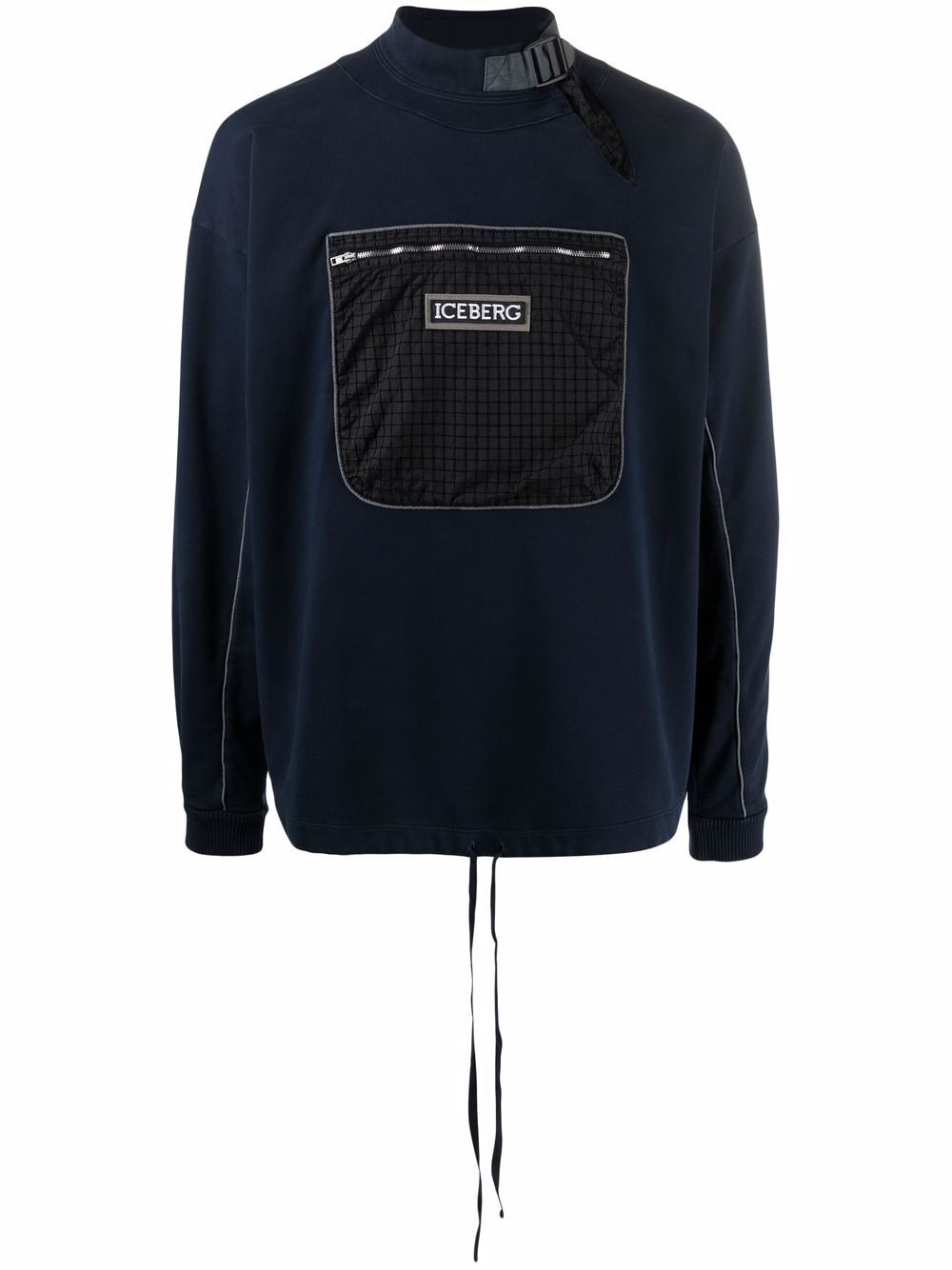 Iceberg mock-neck chest pocket sweatshirt - Blue von Iceberg