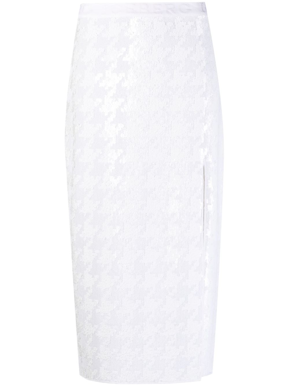 Iceberg sequin-embellished houndstooth skirt - White von Iceberg