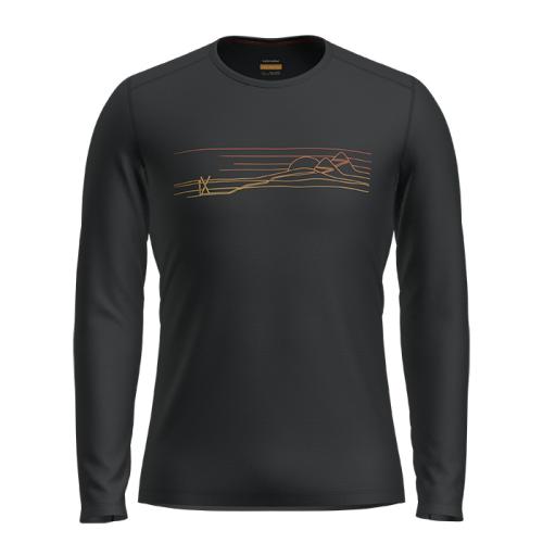 Icebreaker Men 200 Oasis LS Crewe Ski Stripes - black (Grösse: L) von Icebreaker
