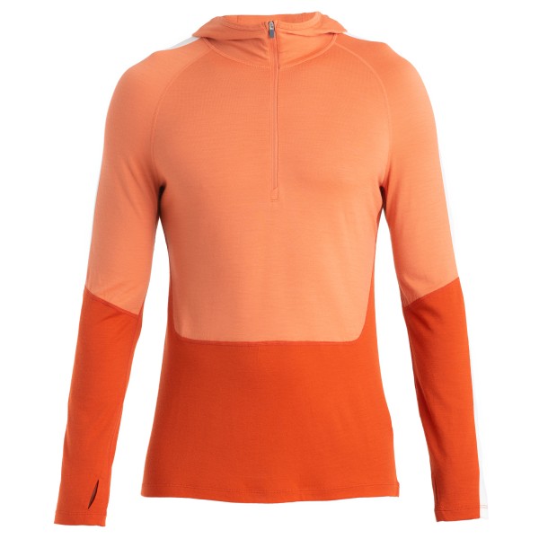 Icebreaker - Merino 200 Sonebula L/S Half Zip Hood - Merinounterwäsche Gr L rot von Icebreaker