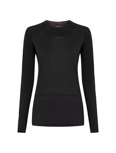 Icebreaker W Mer 125 ZoneKnit LS Crewe - black (Grösse: L) von Icebreaker