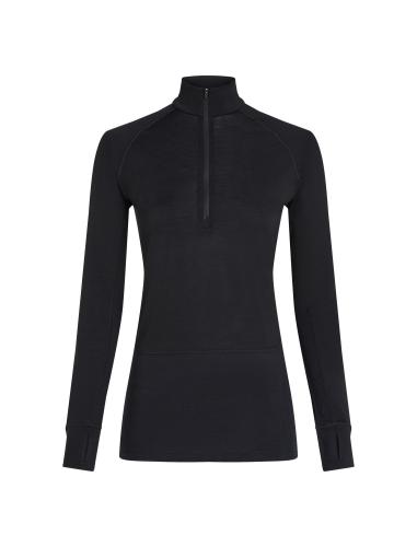 Icebreaker W Mer 125 ZoneKnit LS Half Zip - black (Grösse: M) von Icebreaker