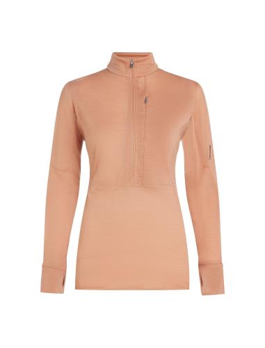 Icebreaker W Mer 200 Realfleece Descender LS Half Z - desert sand (Grösse: XS) von Icebreaker
