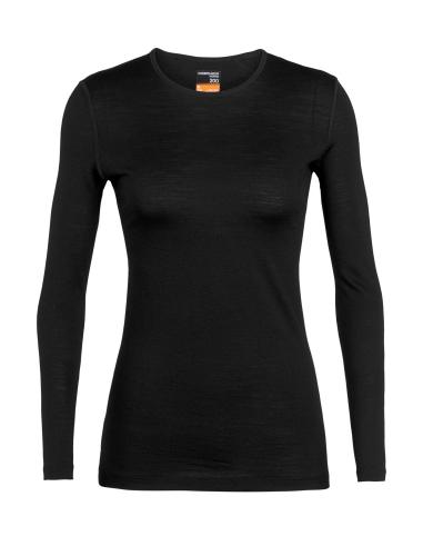 Icebreaker Women 200 Oasis LS Crewe - black (Grösse: L) von Icebreaker