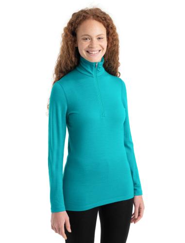 Icebreaker Women 200 Oasis LS Half Zip - flux green (Grösse: L) von Icebreaker