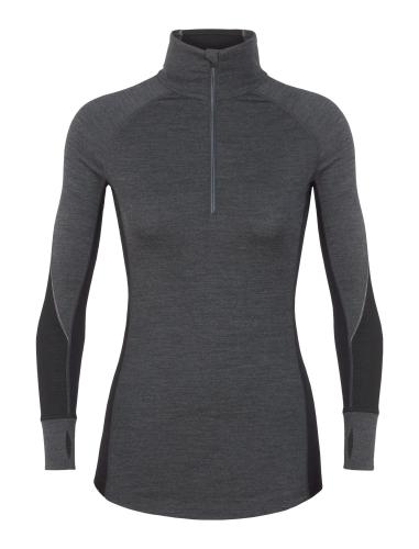 Icebreaker Women 260 Zone LS Half Zip - jet hthr/black (Grösse: L) von Icebreaker