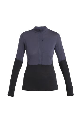 Icebreaker Women Merino 200 Realfleece Descender LS Half Zip - graphite (Grösse: L) von Icebreaker