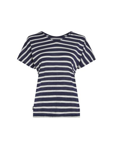 Icebreaker Women Merino M 125 CL Drayden Reverse SS Top Strip - midnight navy (Grösse: XS) von Icebreaker