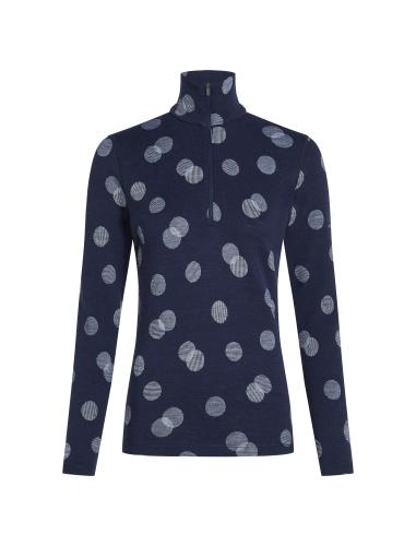 Icebreaker Women Merino Mer 260 Vertex LS Half Z FallFl - midnight navy (Grösse: M) von Icebreaker