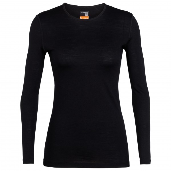 Icebreaker - Women's 200 Oasis L/S Crewe - Merinounterwäsche Gr L schwarz von Icebreaker