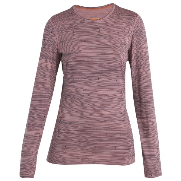 Icebreaker - Women's 200 Oasis L/S Crewe Ski Tracks - Merinounterwäsche Gr S braun/rosa von Icebreaker