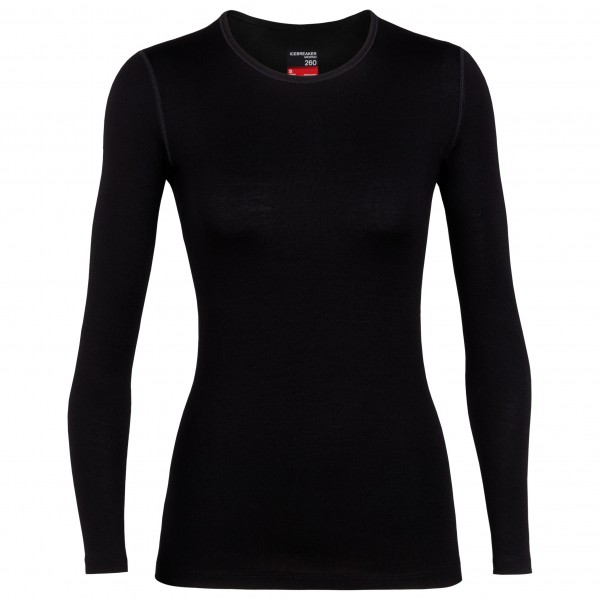 Icebreaker - Women's 260 Tech L/S Crewe - Merinounterwäsche Gr L schwarz von Icebreaker