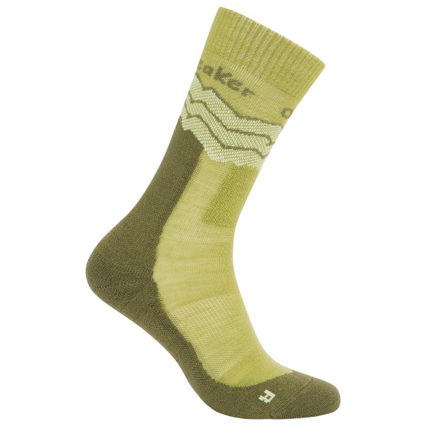 Icebreaker - Women's MerinoHike+ MediumCrew Across The Peaks - Wandersocken Gr L oliv von Icebreaker
