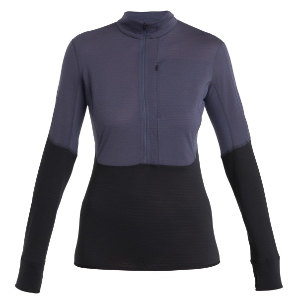 Icebreaker - Women's Realfleece Descender L/S Half Zip - Merinoshirt Gr M schwarz von Icebreaker