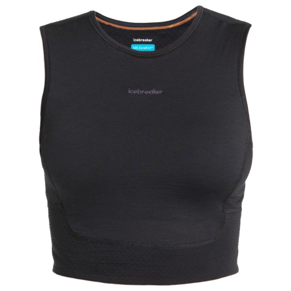 Icebreaker - Women's Zoneknit Energy Wind Cropped Bra-Tank - Sport-BH Gr S schwarz von Icebreaker