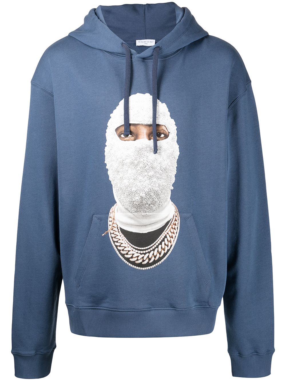 Ih Nom Uh Nit Gold Face print hoodie - Blue von Ih Nom Uh Nit