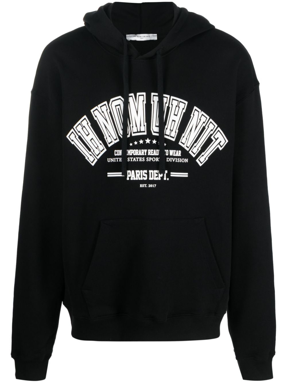 Ih Nom Uh Nit College-print drawstring hoodie - Black von Ih Nom Uh Nit