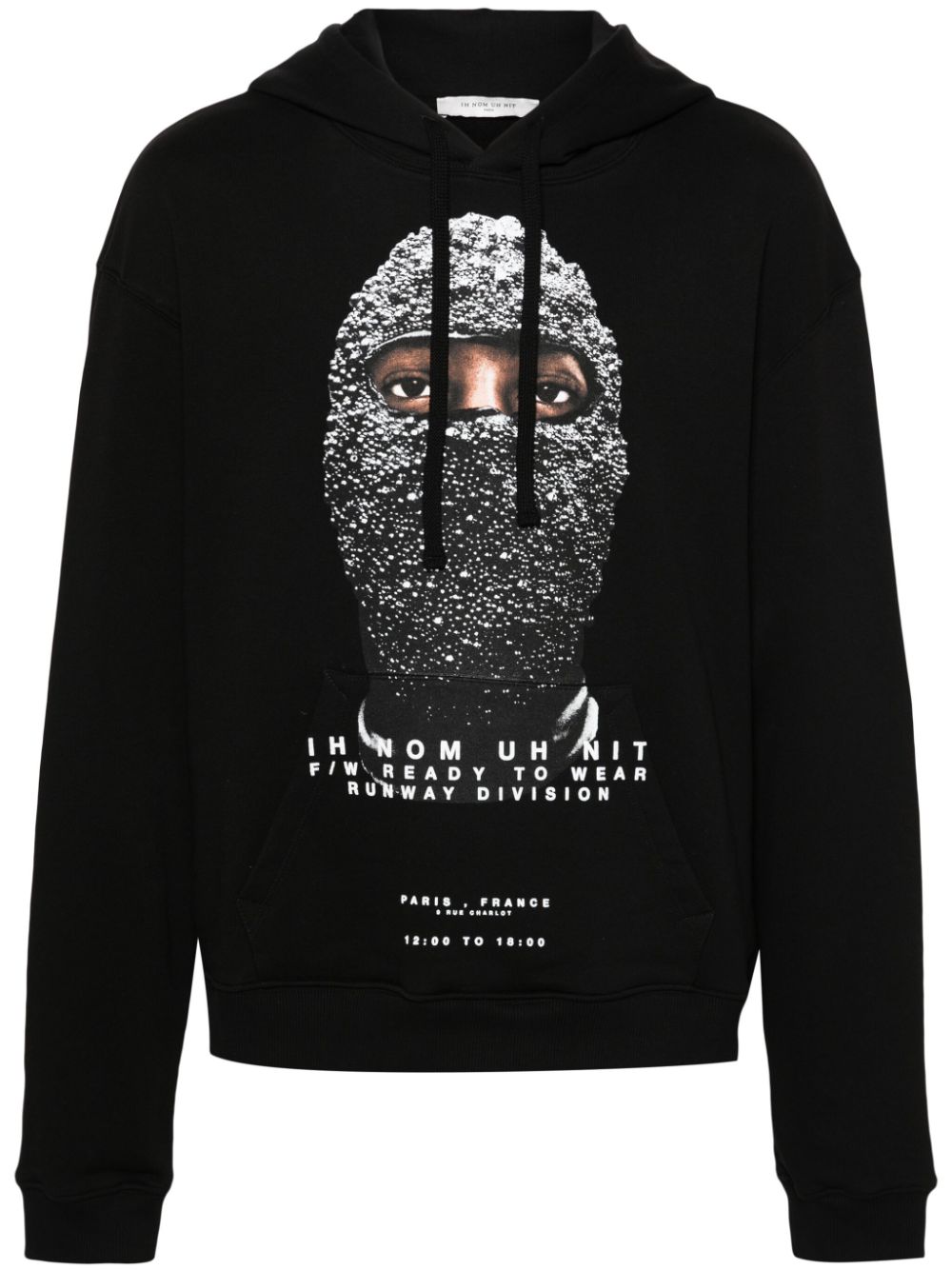 Ih Nom Uh Nit face-print cotton hoodie - Black von Ih Nom Uh Nit